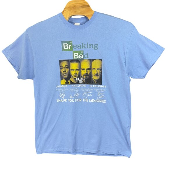 Gildan Breaking Bad Graphic Tee Men XL Light Blue Heavy Cotton Crewneck - Picture 1 of 8